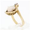 Image 9 : Vintage 14k Gold 2.07 ctw Oval Opal Solitaire & Round Diamond Accent Basket Ring