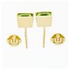 Image 4 : Classic 14K Yellow Gold 2.60 ctw Square Cut Channel Set Peridot Post Stud Earrin