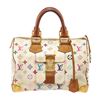 Image 1 : Louis Vuitton White Multicolor Monogram Leather Speedy 30 Satchel Bag