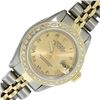 Rolex Ladies 2T 18K Yellow Gold And Stainless Steel Champagne Diamond Watch