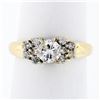 14K Yellow Gold .85 ctw Round Diamond Solitaire Engagement Ring w/ Tiered Accent
