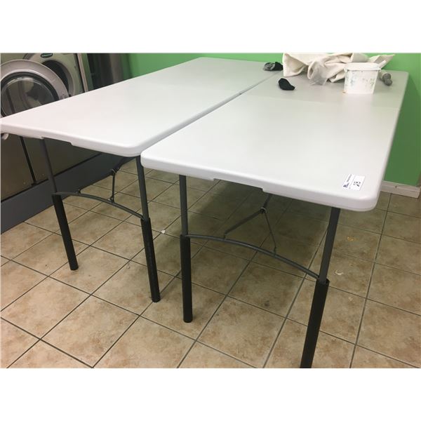 GROUP OF 5 FOLDING UTILITY TABLES