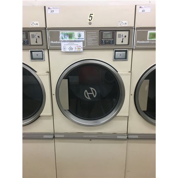 HUEBSCH ORIGINATORS 30 COMMERCIAL COIN OPERATED DRYER #5 (LIGHT BEIGE FRONT)