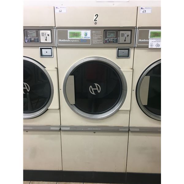 HUEBSCH ORIGINATORS 30 COMMERCIAL COIN OPERATED DRYER #2 (LIGHT BEIGE FRONT)