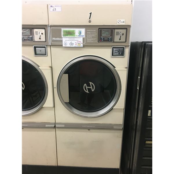 HUEBSCH ORIGINATORS 30 COMMERCIAL COIN OPERATED DRYER #1 (LIGHT BEIGE FRONT)
