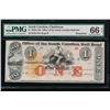 Image 1 : 1840-70's $1 Charleston SC Obsolete PMG 66EPQ