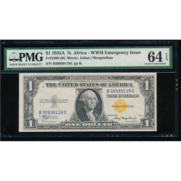 1935A $1 N Africa Silver Certificate PMG 34EPQ