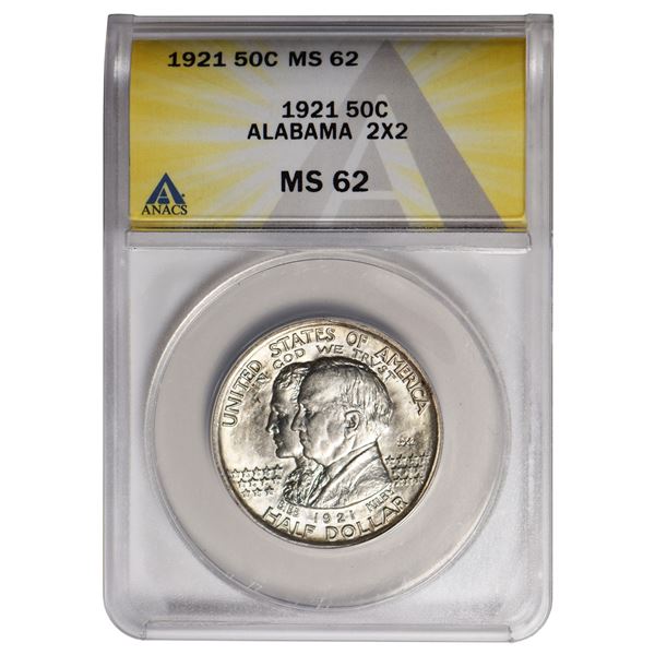 1921 Alabama Commemorative Half Dollar ANACS MS62