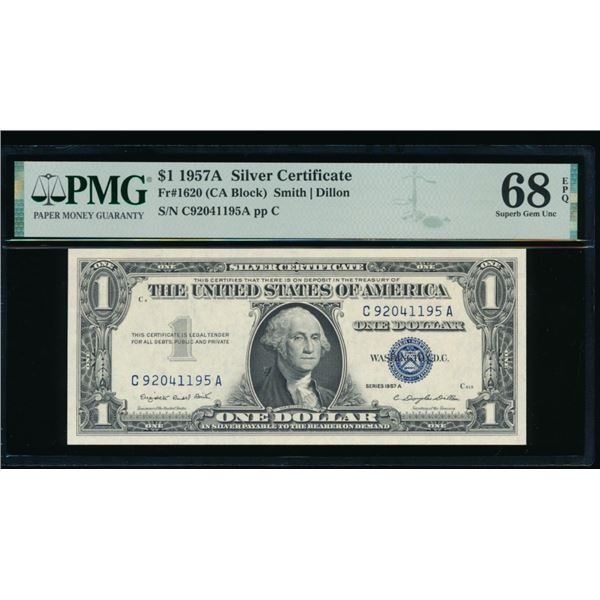 1957A $1 Silver Certificate PMG 68EPQ