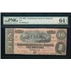 Image 1 : 1864 $10 T-68 Confederate PMG 64EPQ