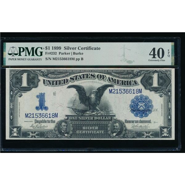 1899 $1 Black Eagle Silver Certificate PMG 40EPQ