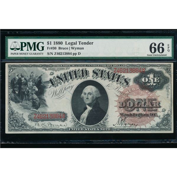 1880 $1 Legal Tender Note PMG 66EPQ