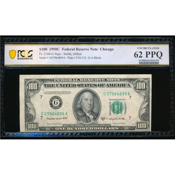 1950C $100 Chicago FRN PCGS 62PPQ