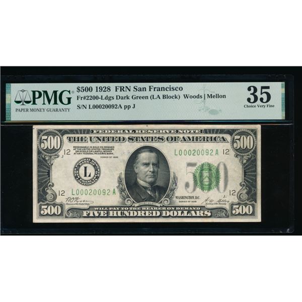 1928 $500 San Francisco FRN PMG 35