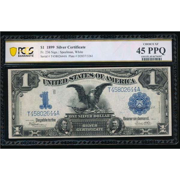1899 $1 Black Eagle Silver Certificate PCGS 45PPQ