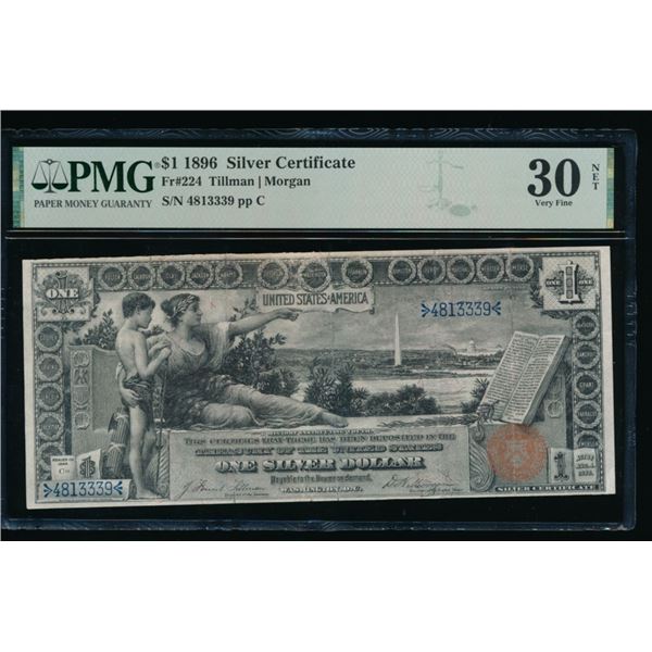 1896 $1 Educational Silver Certificate PCGS 30NET