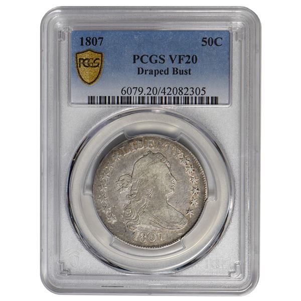 1807 Draped Bust Half Dollar PCGS VF20