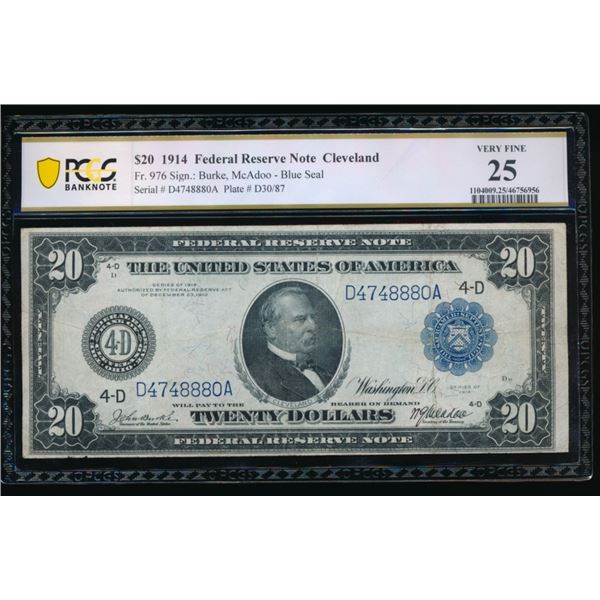 1914 $20 Cleveland FRN PCGS 25