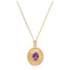 Image 1 : Plated 18KT Yellow Gold 1.04ct Amethyst and Diamond Pendant with Chain