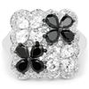 Image 2 : Plated Rhodium 1.36ctw Black Spinel and White Topaz Ring
