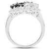 Image 3 : Plated Rhodium 1.36ctw Black Spinel and White Topaz Ring