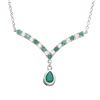 Image 1 : Plated Rhodium 2.20ctw Emerald and White Topaz Pendant with Chain