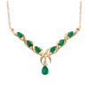 Image 1 : Plated 18KT Yellow Gold 2.90ctw Green Agate and White Topaz Pendant with Chain