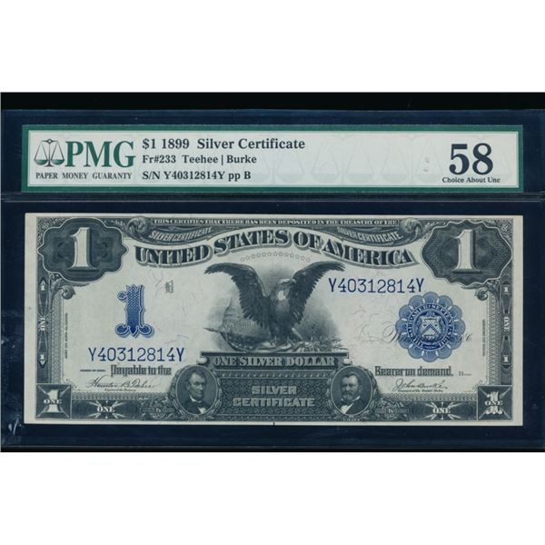 1899 $1 Black Eagle Silver Certificate PMG 58