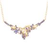 Image 1 : Plated 18KT Yellow Gold 2.55ctw Tanzanite and Diamond Pendant with Chain