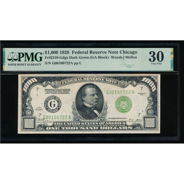 1928 $1000 Chicago FRN PMG 30