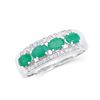 Image 1 : 14KT White Gold 1.01ctw Emerald and Diamond Ring