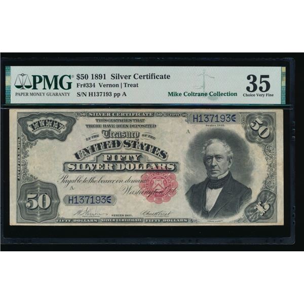 1891 $50 Silver Certificate PMG 35