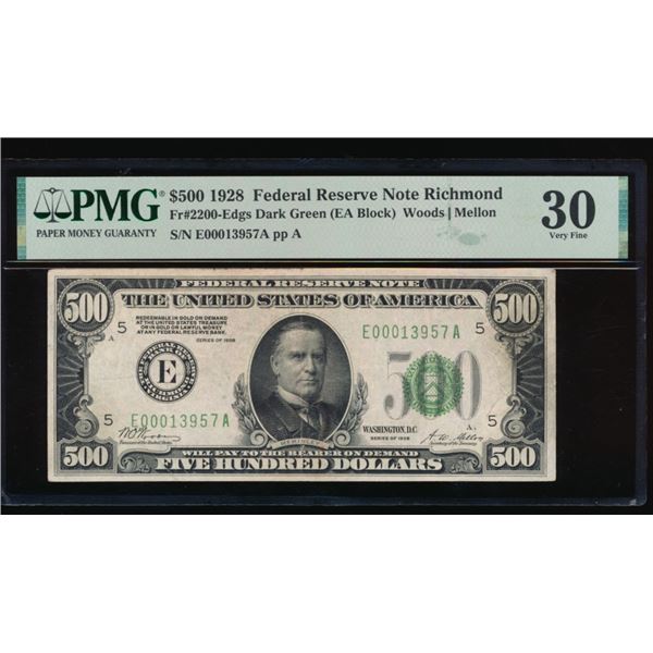 1928 $500 Richmond FRN PMG 30