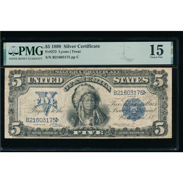 1899 $5 Chief Silver Certificate PMG 15