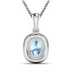 Image 2 : 14KT White Gold 0.96ct Aquamarine and Diamond Pendant with Chain