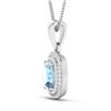 Image 3 : 14KT White Gold 0.96ct Aquamarine and Diamond Pendant with Chain