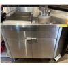 Image 3 : Stainless Steel multi-purpose work table w/ice well & sink attached - approx. 110in x 26in x 36in