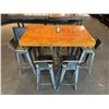 Image 2 : Wooden Bar Table w/6 stools - approx. 48in x 28in