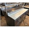 Image 2 : 4 Door Stainless Steel Refrigeration w/prep table & Hatco food warmers - approx. 67in x 33in x 68in(