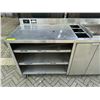 Image 2 : Large stainless steel restaurant work table on castors - approx. 8ft x 26in x 35in