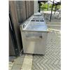 Image 4 : Large stainless steel restaurant work table on castors - approx. 8ft x 26in x 35in
