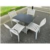 Image 2 : Complete set of Patio Furniture - includes 1 table (approx. 3ftft x 2ft) & 4 chairs