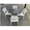 Image 1 : Complete set of Patio Furniture - includes 1 table (approx. 3ftft x 2ft) & 4 chairs