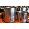 Image 2 : Group of 2 Browne - Thermalloy Commercial Grade Stainless Steel Stock Pot (32L/32QT - Retails: $300/