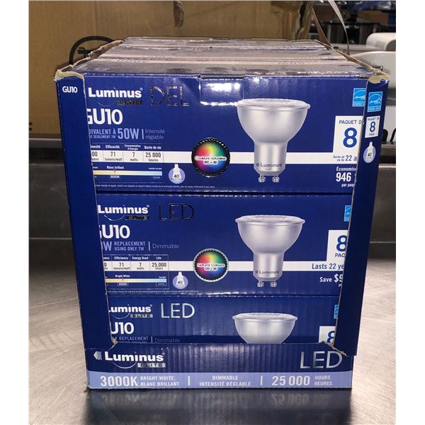 Group of 9 boxes of Luminus Elite LED GU10 50W 3000K Bright white Blanc ...