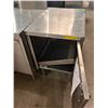 Image 2 : 28in stainless steel table w/ cabinet - approx. 28in depth x 22in width x 37in height