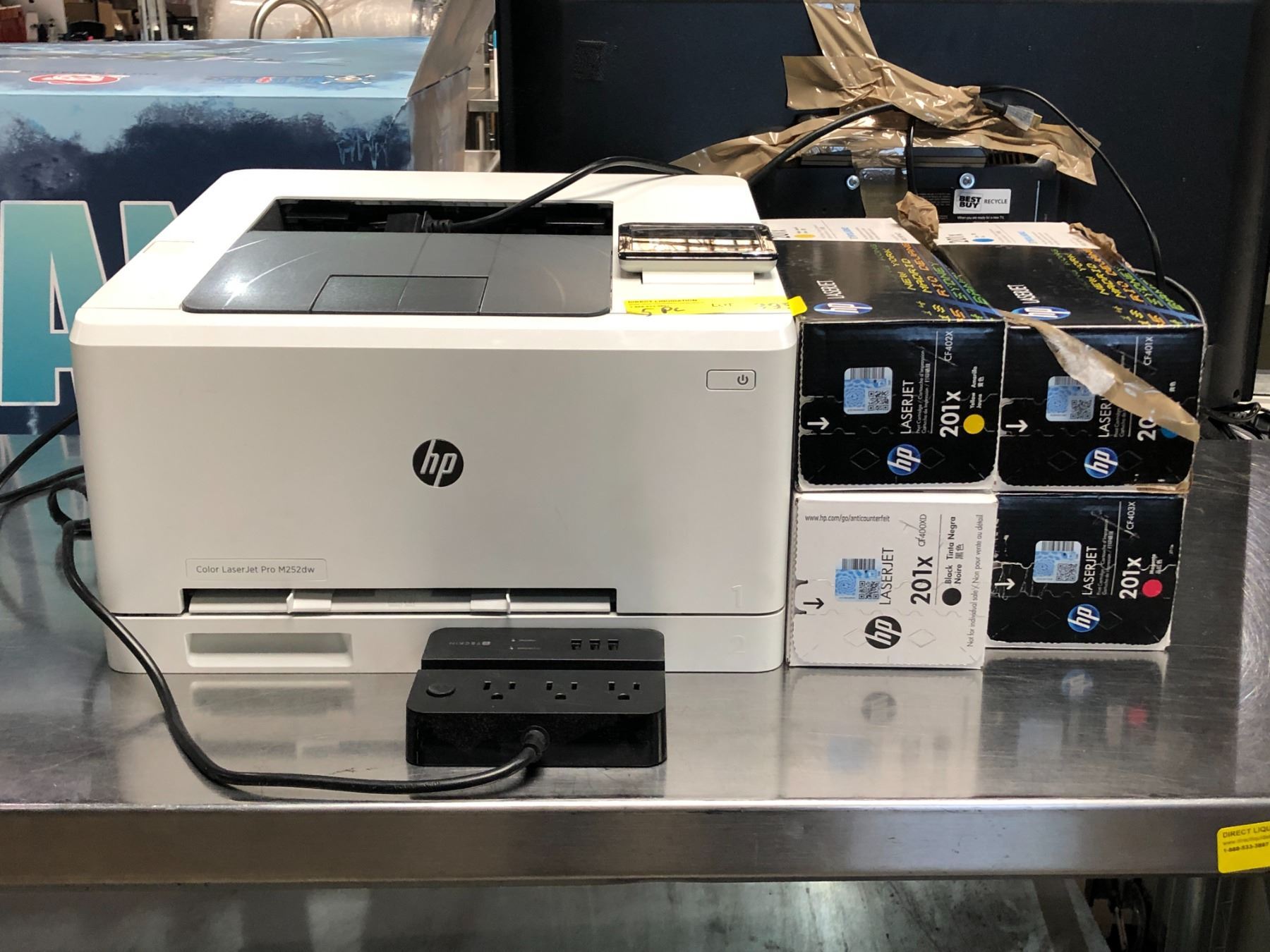 HP Color Laser Jet Pro M252dw Printer and 4 Laser Jet Print Cartridges ...