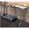 Image 3 : Restaurant grade Stainless Steel table with base and two-wheel Table extension  (Approx. 3ft wide x