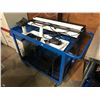 Image 2 : 4 wheel Rolling Cart with blue top Office side Table (Approx. 3 1/2ft wide x 2ft wide x 3 ft high, C