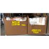 Image 1 : 2 boxes full of assorted restaurant food prep items - Includes Takeout Containers/ Assorted Chopstic